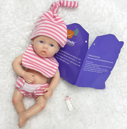 "Mini Reborn Mädchenpuppe in Rosa" – Ein 6-Zoll handgefertigter Silikonschatz
