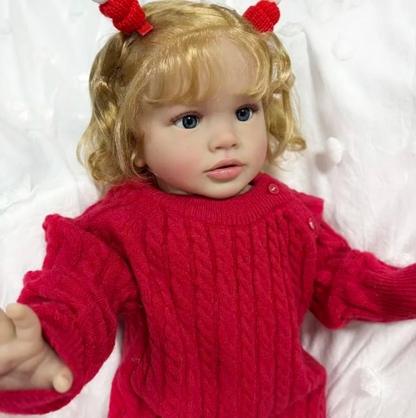 Blossom – 25 Zoll lebensechte Reborn-Kleinkind-Mädchenpuppe mit blonden Locken