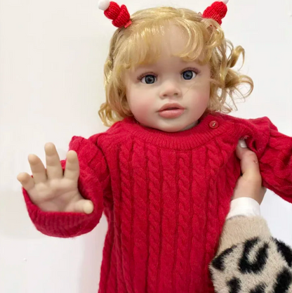 Blossom – 25 Zoll lebensechte Reborn-Kleinkind-Mädchenpuppe mit blonden Locken
