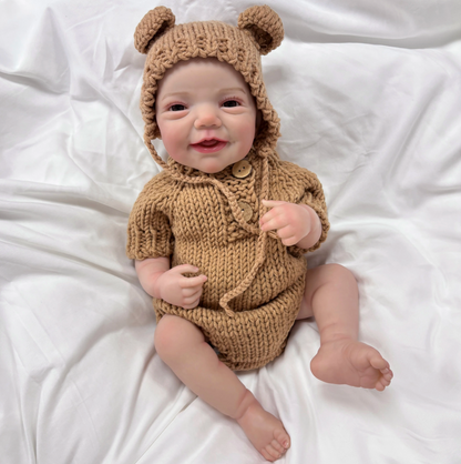 Frankie Smiling – 19 Zoll Reborn-Babypuppe mit Vollvinylkörper