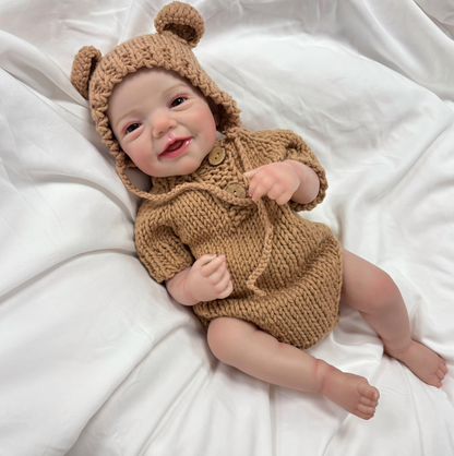 Frankie Smiling – 19 Zoll Reborn-Babypuppe mit Vollvinylkörper