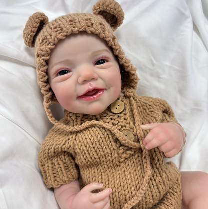 Frankie Smiling – 19 Zoll Reborn-Babypuppe mit Vollvinylkörper