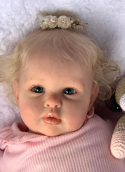 "Ellie" – Die 24-Zoll lebensechte Reborn-Baby-Mädchenpuppe mit handverwurzeltem Haar – Ein kuscheliger Begleiter