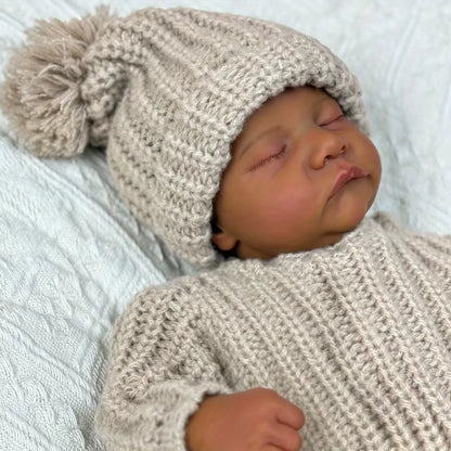 Levi – 46 cm lebensechte afroamerikanische Reborn-Babyjunge-Puppe