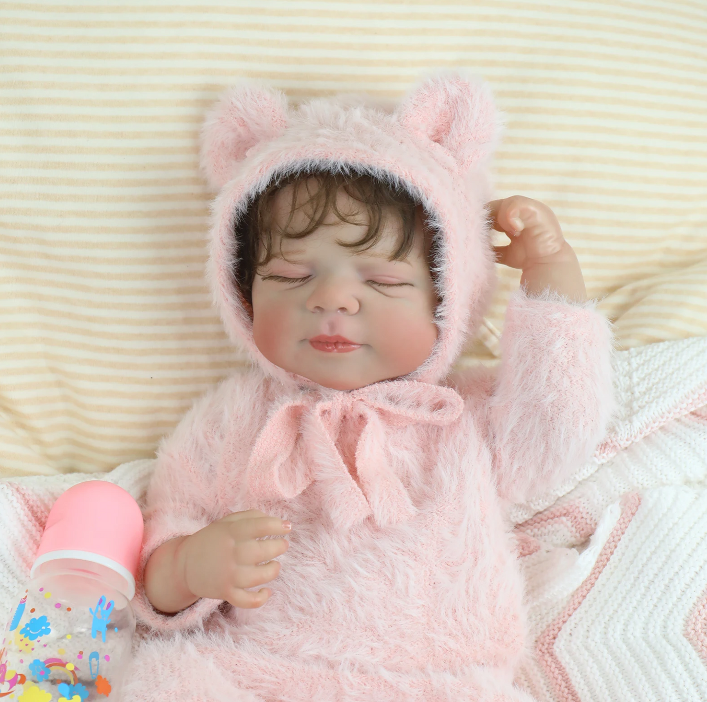 Pascale – 45 cm Vollsilikon Reborn Babypuppe Mädchen im Rosa Outfit