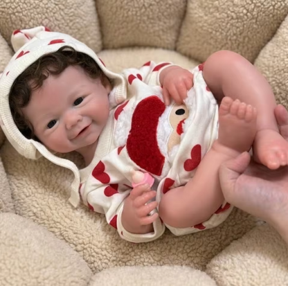 Sienna – 18 Zoll Reborn-Babypuppe aus Vollsilikon mit offenen Augen, offenem Mund & handverwurzeltem Haar