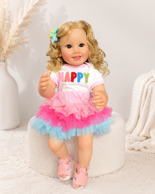 Cammi" – Die strahlende 22-Zoll-Silikon-Reborn-Babypuppe mit fröhlichem Lächeln