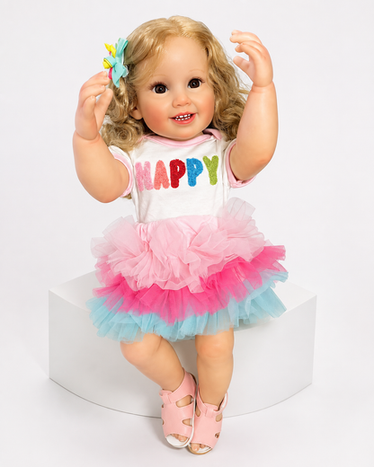 Cammi" – Die strahlende 22-Zoll-Silikon-Reborn-Babypuppe mit fröhlichem Lächeln